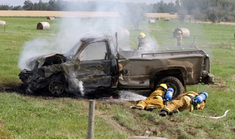 Truck Engulfed In Flames Following Rural Crash Athabasca Barrhead