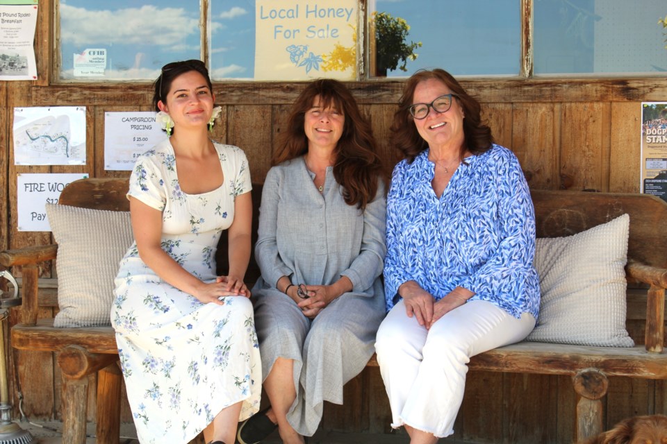 Bottrel General Store and Campground owner Beverley Guthrie (middle) with niece Grace Guthrie (left) and sister Patricia Guthrie, who were helping Beverley set up in her new store.