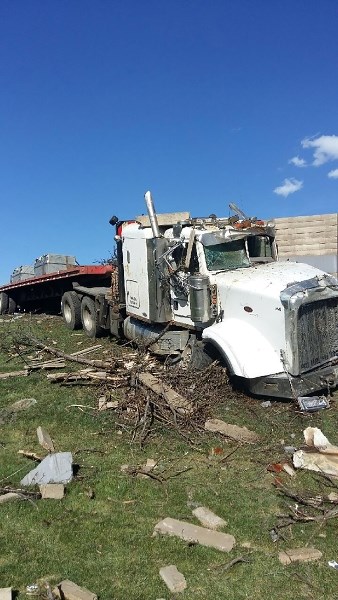 Semi Collides With Parked Pick Up Truck Airdrie News