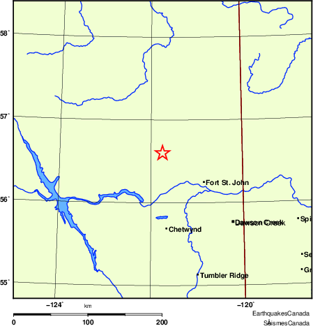 OGC investigated the earthquake reported north of Fort St. John