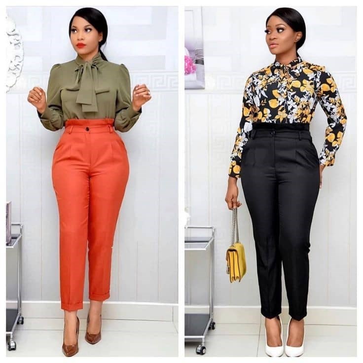 Office Wear for Classy Ladies. Top and Trouser Styles