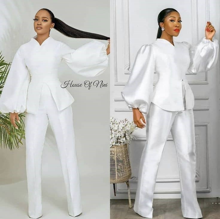 White Pants Suit for Women, White Formal Pantsuit for Women, Civil