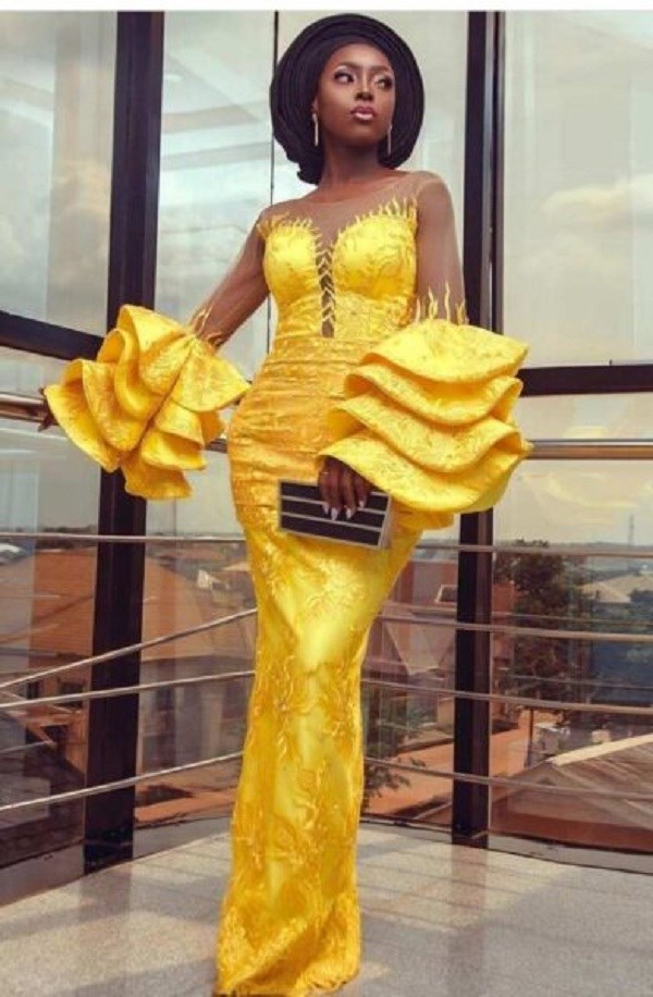 OWAMBE STYLES: Steal the spotlight with captivating yellow lace dress ...
