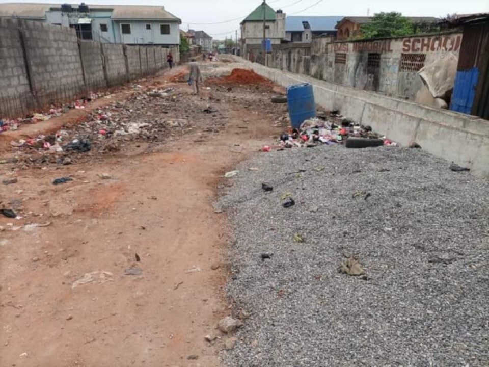 Construction of road at Adeshina Obinaike