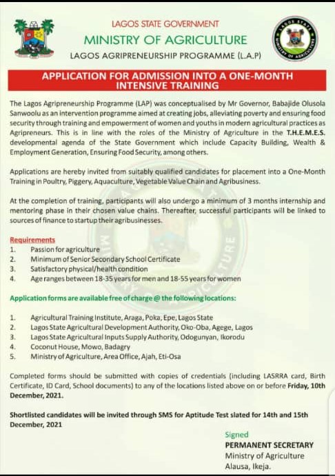 LASG accepting applications for one-month training programme ...