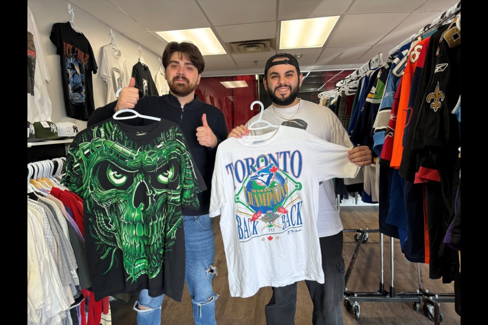 Daniel Joerges (left) and Luciano Campisi have dreamed of opening their own vintage clothing store in Aurora since childhood.