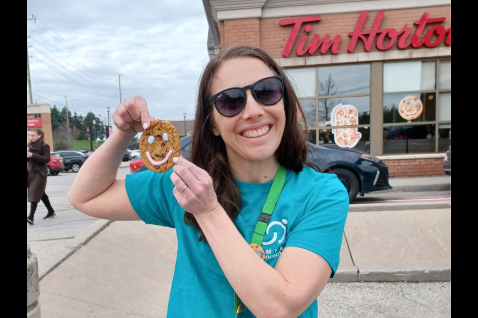 Aurora Tim Hortons restaurant owners and their customers raised $25,769 to support Canadian Mental Health Association (CMHA) York Region South Simcoe during the annual Smile Cookie campaign. 
