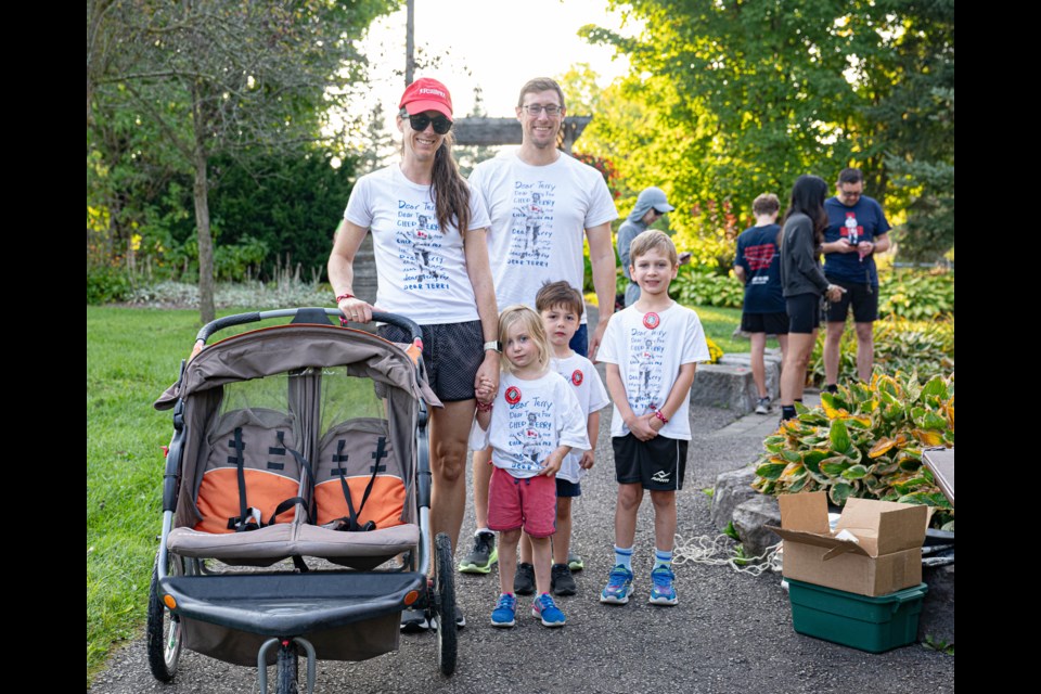 The Hakim family is ready to run for the cause at the Aurora Terry Fox Run Sunday morning in Aurora. Little Brooklyn says she wants to run fast.