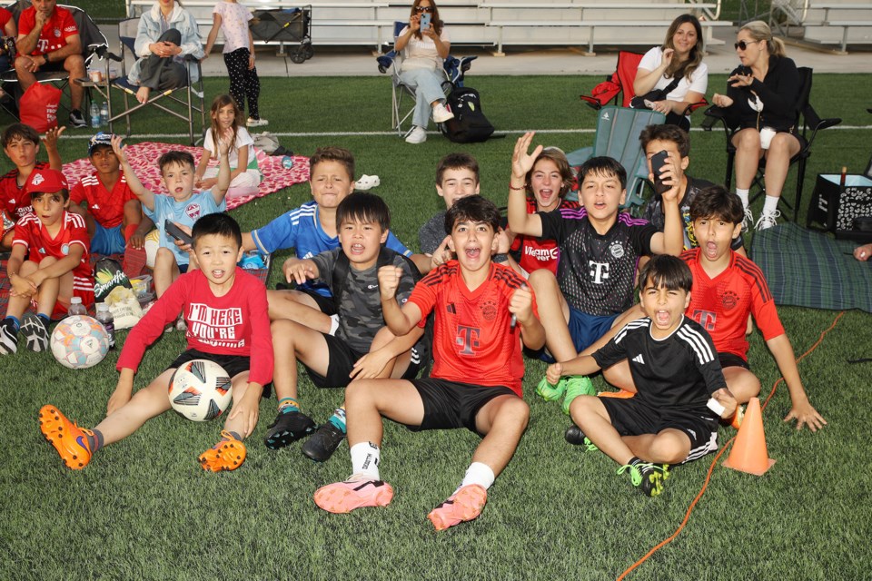 Aurora Football Club held a viewing party to cheer on Team Canada and club alumni Alistair Johnston in the Copa America semifinal game last night at Stewart Burnett Park.