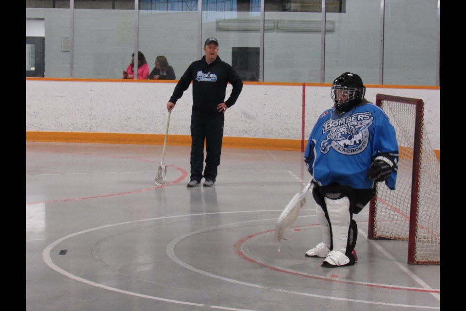 Morgan Lowe gets ready to make some saves. Shawn Gibson for BarrieToday