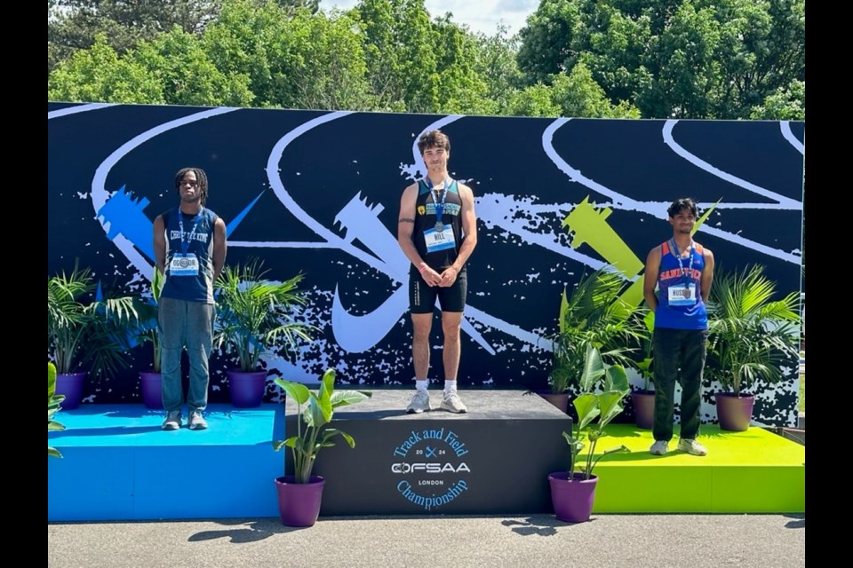 Nantyr Shores Secondary School's Jayce Hill is reconsidering a future in hockey after winning a gold medal in long jump.