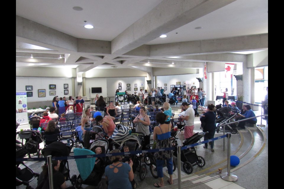 World Maternal Mental Health Day's Barrie Stroller Walk ended up at City Hall. Shawn Gibson for BarrieToday