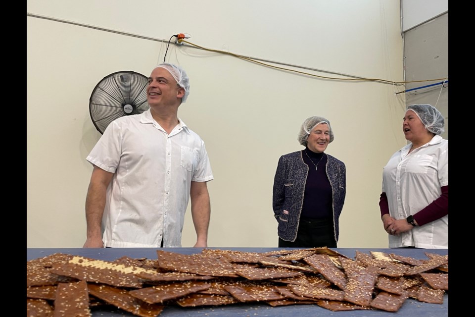 Minister of Public Services and Procurement Helena Jaczek visited Via Oliveto Bakery on April 6.