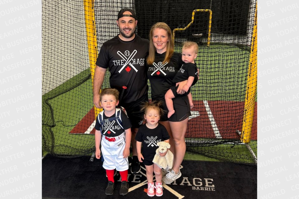 Chuck and Jessie Schembri, owners of The Kage Barrie — along with their three children —recently opened a second location in Springwater that includes a synthetic ice surface. 