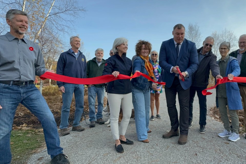 The Rotary Club of Barrie celebrated the removal of the fences surrounding the COVID Heroes and Memorial Garden with a ribbon cutting on Wednesday, Oct. 30 at Sunnidale Park.