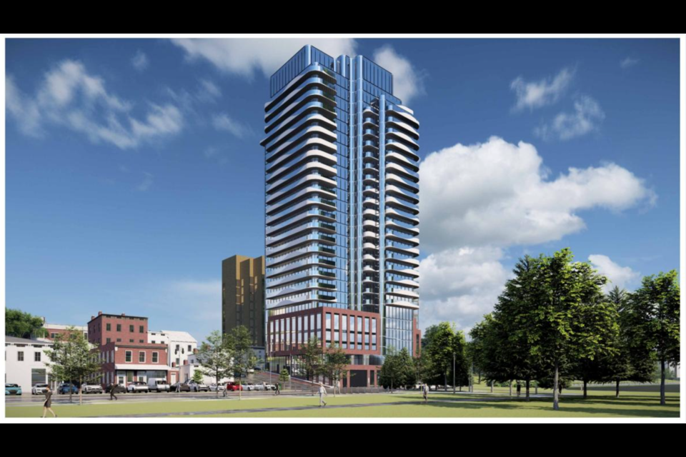 This rendering shows a residential development planned for the corner of Dunlop East and Mulcaster streets in downtown Barrie.