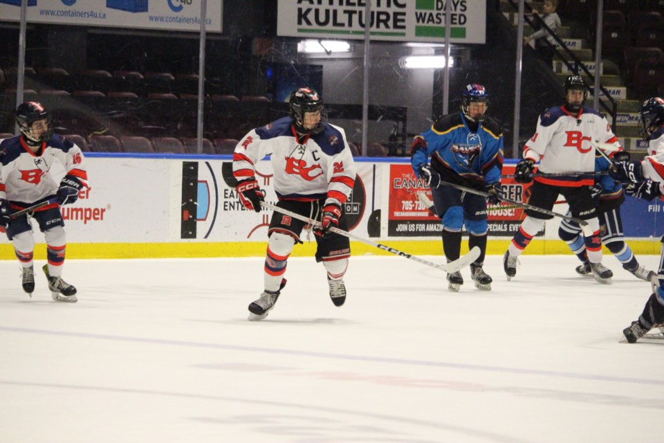 Innisdale Invaders take on the Maple Ridge Ravens during the 2024 Kempenfelt Cup in Barrie.