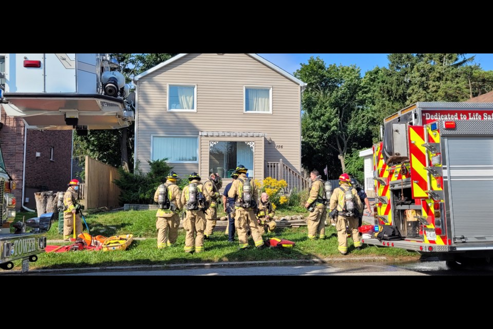 Barrie fire crews attended a blaze in a multi-unit residential building at 156 Peel St., near Grove Street East, on Friday morning. 