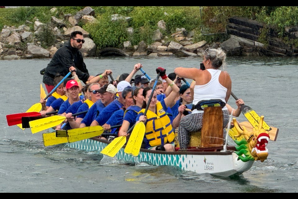 A bit of rain didn't dampen the spirits of the 36 teams participating in the 20th annual Barrie Dragon Boat Festival on Saturday.