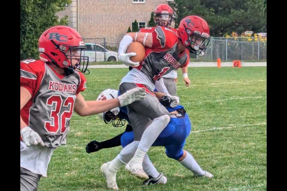 Bear Creek defeated Eastview, 18-0, in senior high school football in Barrie, Friday afternoon.