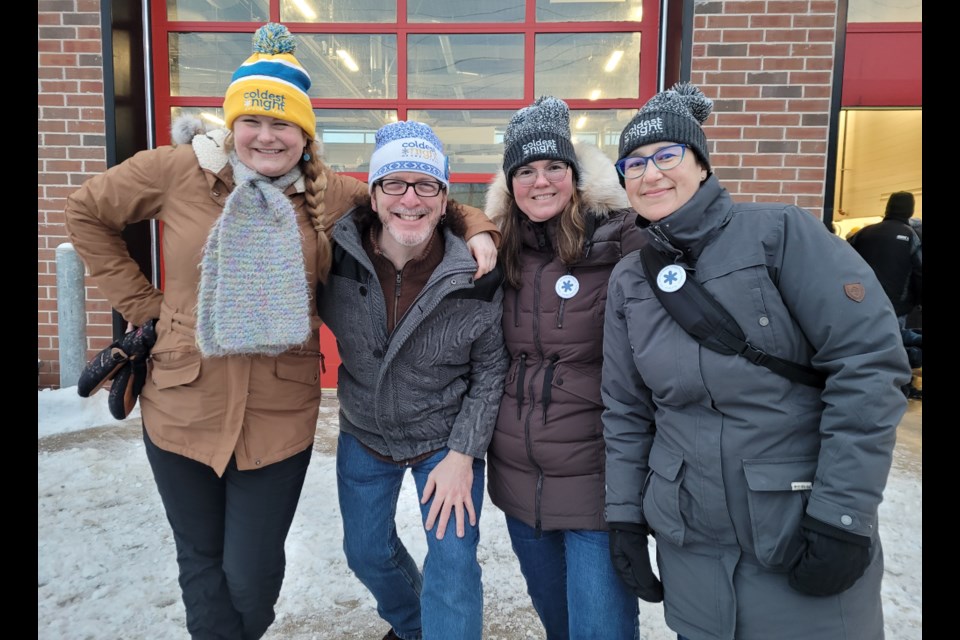 From left, Judy Morozuk, Chris Streets, Heidi Keizars, and Chantale Boileau represented the Barrie Public Library and Team BPL LIT for the Coldest Night of the Year walk on Saturday, Feb. 25.