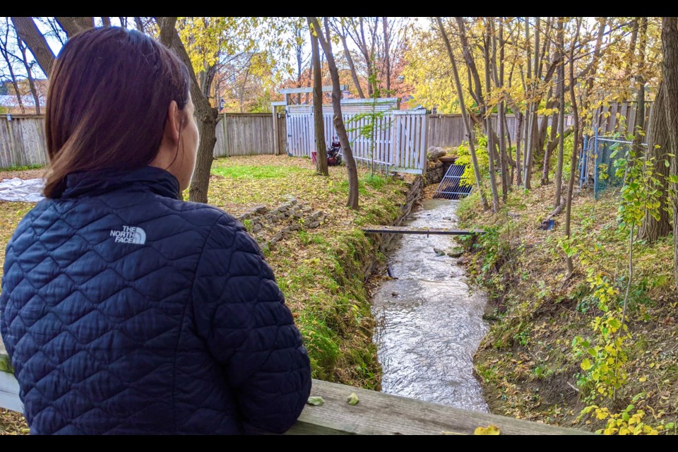 Stephanie Jones overlooks Bunker's Creek.