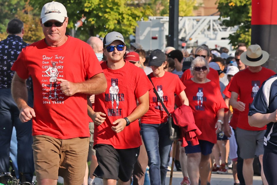 Runners take part in the 44th Terry Fox Run along Barrie's waterfront on Sunday morning.