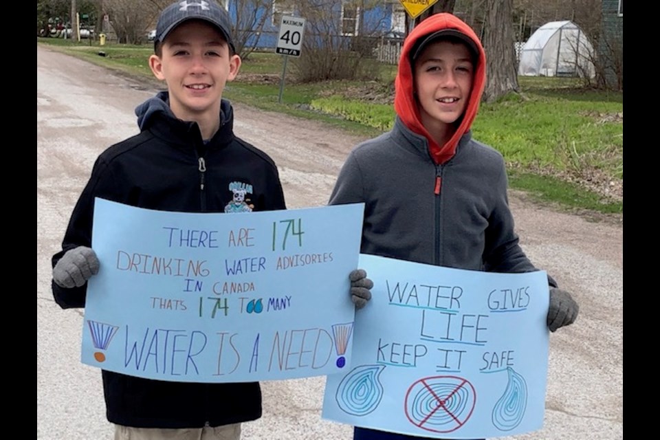 After an assembly this week, the entire student population of Brechin Public School did a “Water Walk For Awareness”. Students made signs and proudly walked the neighbourhood to share their message. Supplied photo