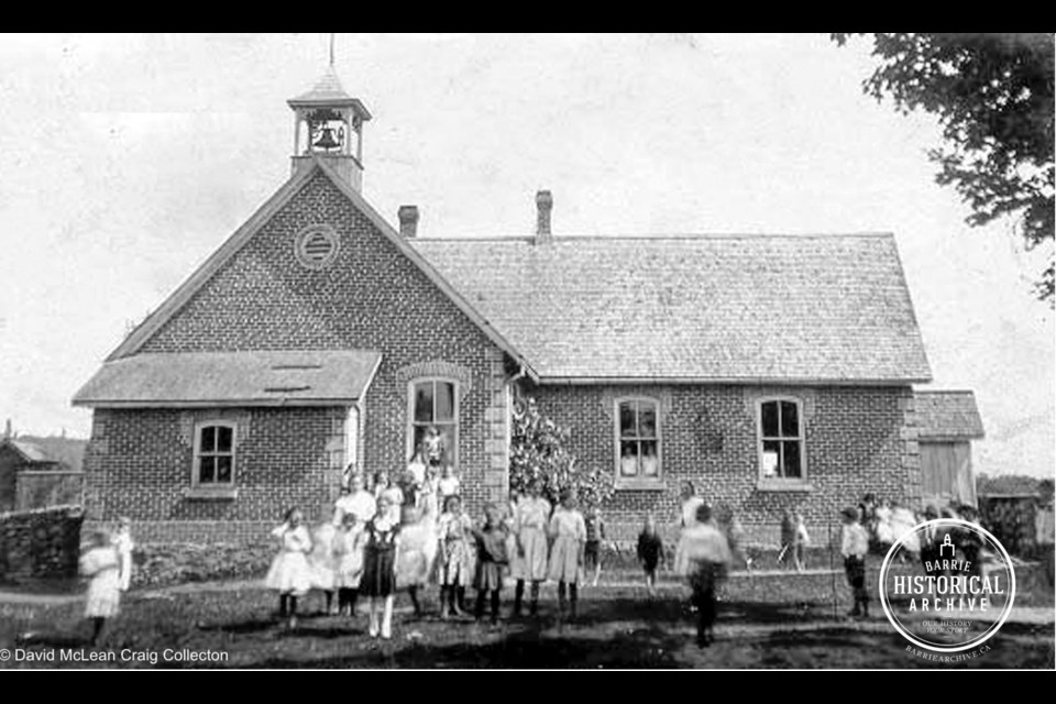 S.S. No. 4 in Craighurst is shown circa 1910.