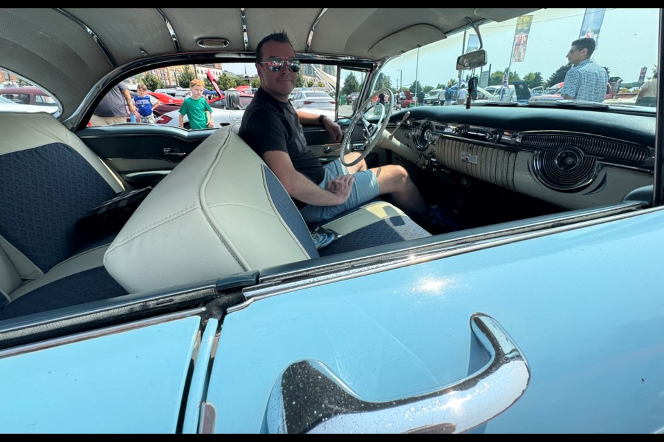 Hillsdale resident Mike Beamish attended the inaugural Open Air Dunlop Classic Car Show on Saturday, showing off his 1955 Oldsmobile 98 Holiday hardtop.