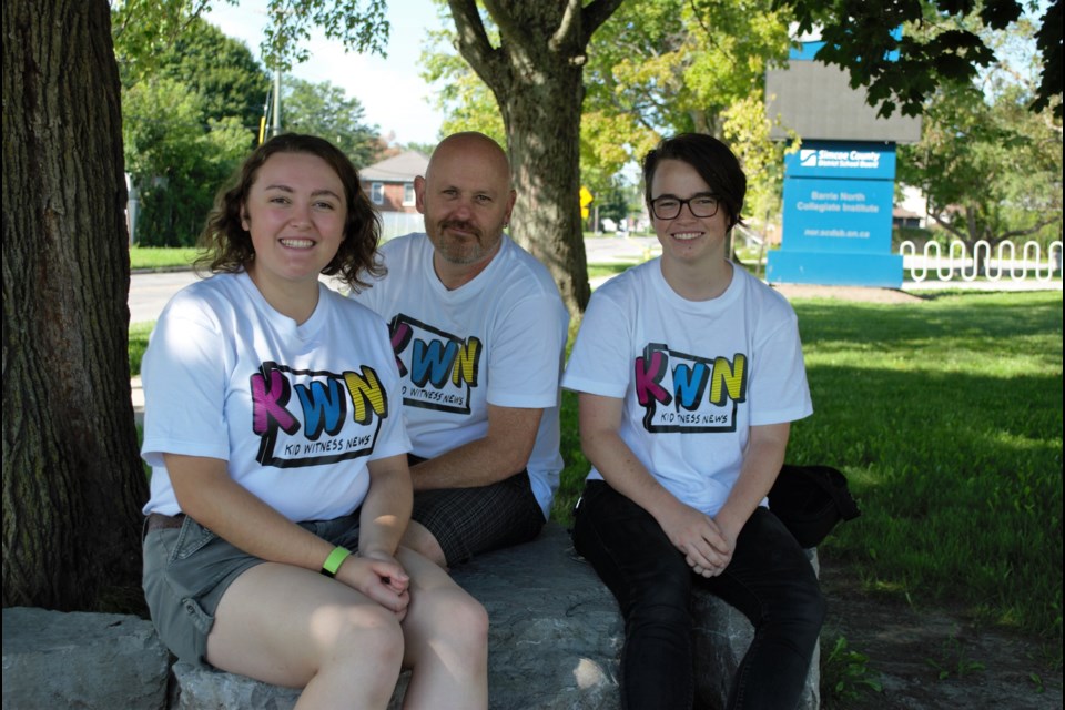 From left, Memphis Merk, Dave Emslie and Jacob Allen recently returned from their trek to Japan to represent Canada as a Panasonic Kid Witness News finalist. Jessica Owen/BarrieToday