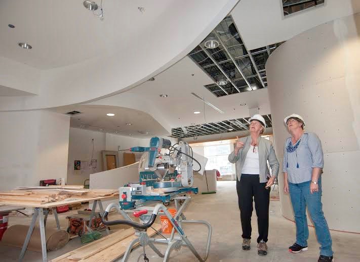 Georgian College President and CEO Dr. MaryLynn West-Moynes (left) toured the new downtown location in July with Heather Steeves, Manager, Architectural Services, Physical Resources, Georgian College (right)
Photo courtesy Georgian College