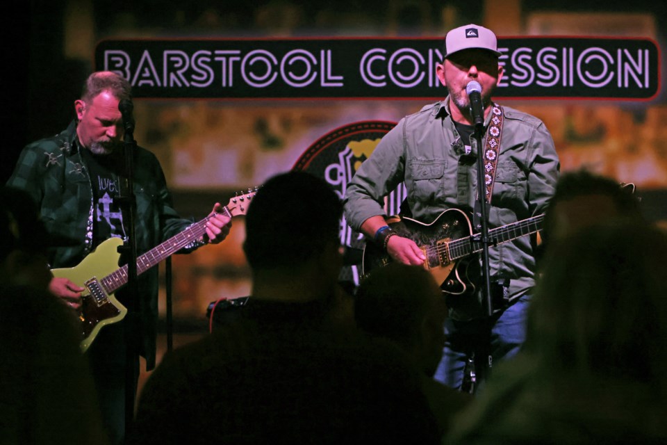 Local band Barstool Confession performs at Donaleigh's on Dunlop Street East on Saturday, Jan. 6, 2024.