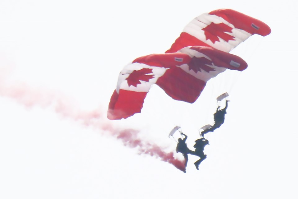 Members of the CAF SkyHawks Parachute Team perform during last year's Barrie Airshow. | Kevin Lamb/BarrieToday