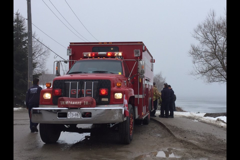 Barrie firefighters were called to the bottom of Mulcaster Street during the noon hour Sunday to perform an ice rescue.
Sue Sgambati/BarrieToday