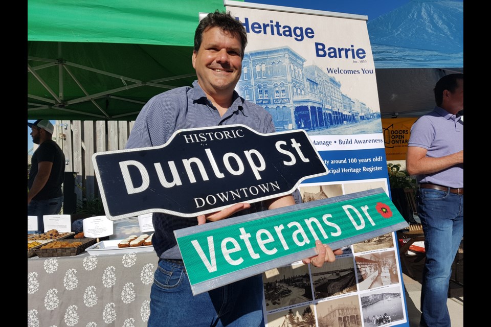 Craig Froese from Heritage Barrie makes himself available at events throughout the city to answer questions about the past, Sunday Aug. 18, 2019. Shawn Gibson/BarrieToday