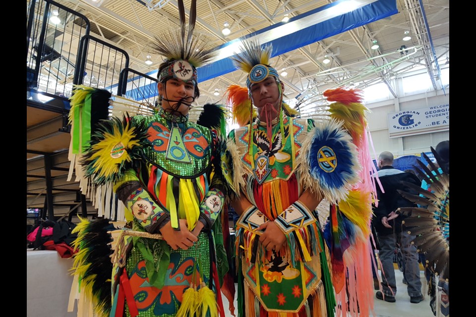 Colourful regalia was everywhere Saturday, March 9, 2019 at the 14th annual Georgian College Pow Wow. Shawn Gibson/BarrieToday