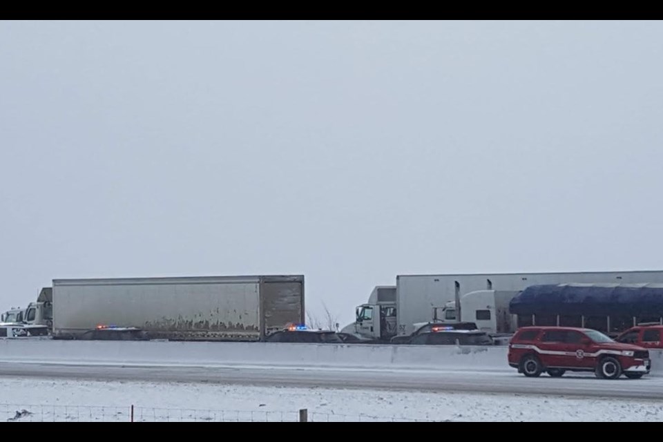 Provincial police are dealing with a multi-vehicle crash on Highway 400 between Innisfil Beach Road and Mapleview Drive, Feb. 25, 2019. Shawn Gibson/BarrieToday