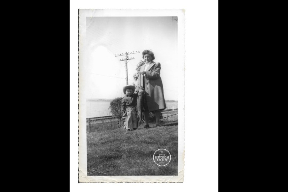 Zelma and John Tordiff caught and photographed a confirmed lake dweller in 1952. Photo courtesy of the Barrie Historical Archive
