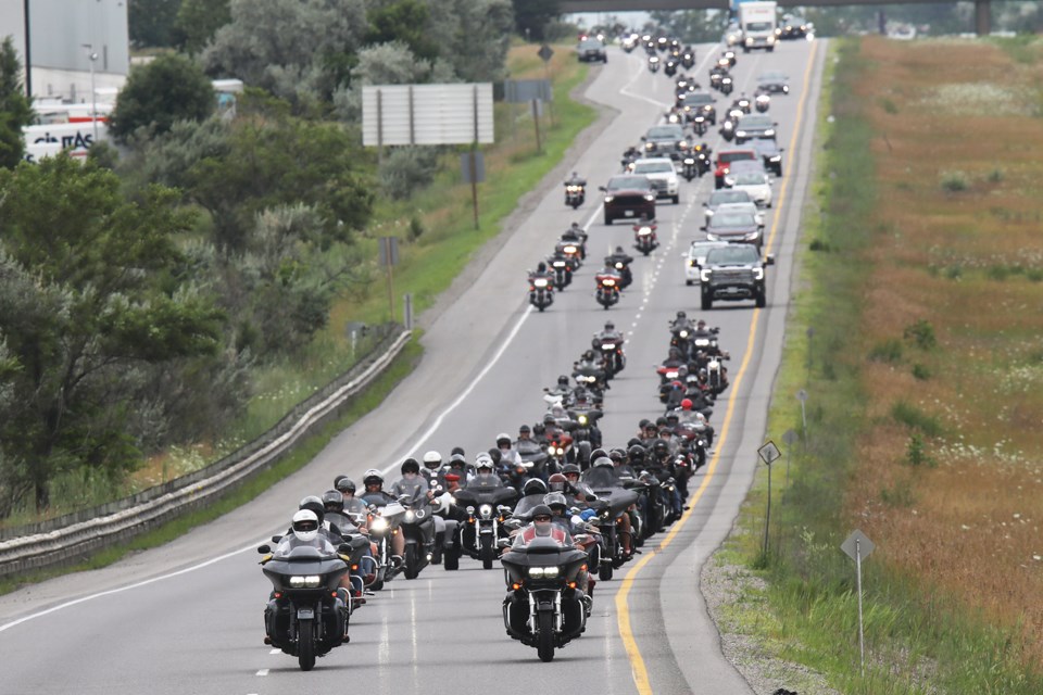 Hells Angels gather to honour 'legend from the biker community 