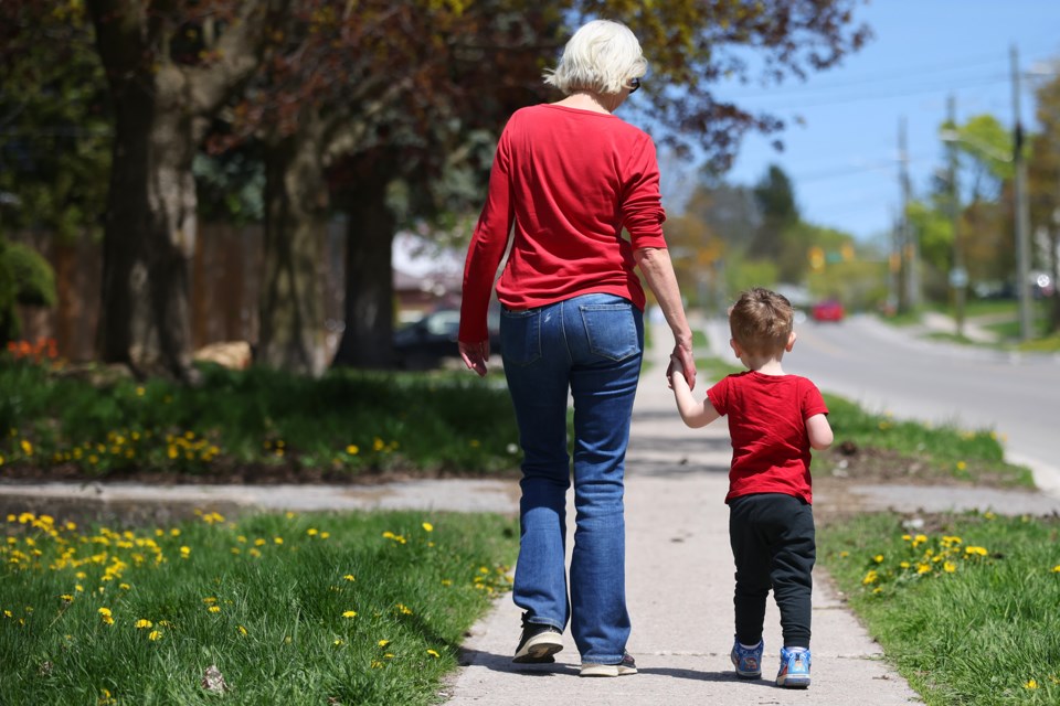 A pleasant walk in the sunshine along St. Vincent Street in Barrie.