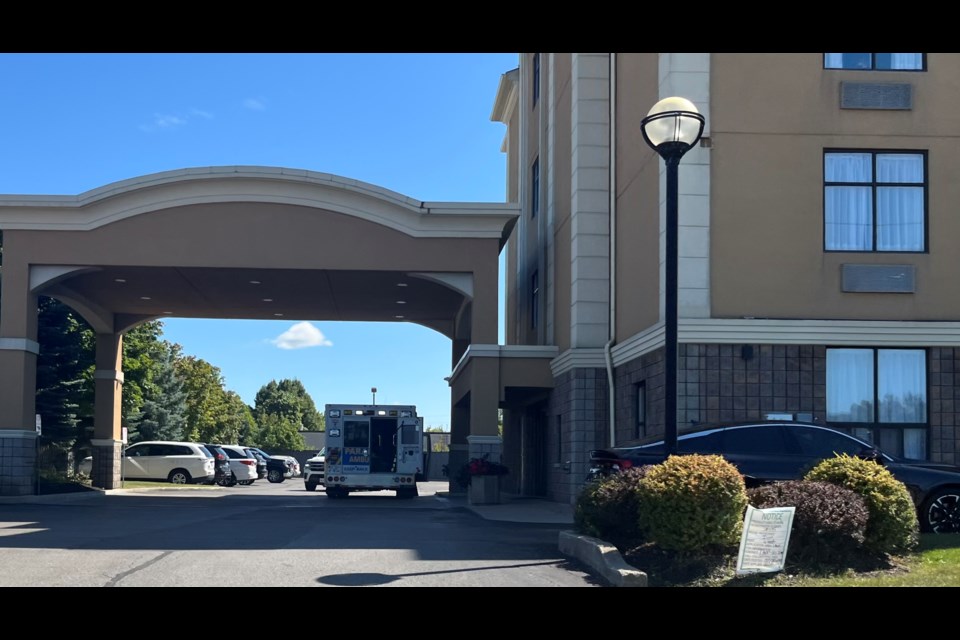 Emergency crews responded to a Hart Drive hotel following what officials say was a "mental health" related call on Thursday afternoon.