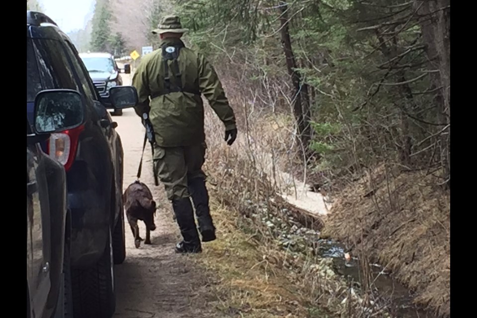 Police remain at the scene where human remains were discovered on Wednesday. Sue Sgambati/BarrieToday