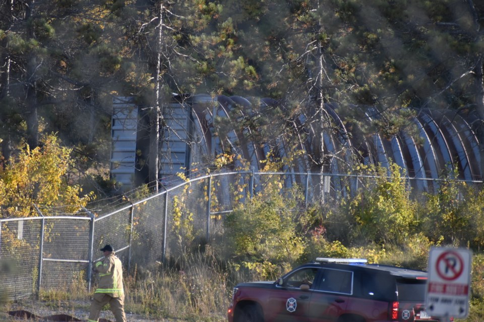 Barrie firefighters were called to a blaze Tuesday afternoon at a shed near Big Bay Point Road and Bayview Drive. 
A fire in a shed on the ground between the FedEx building and Park Place.