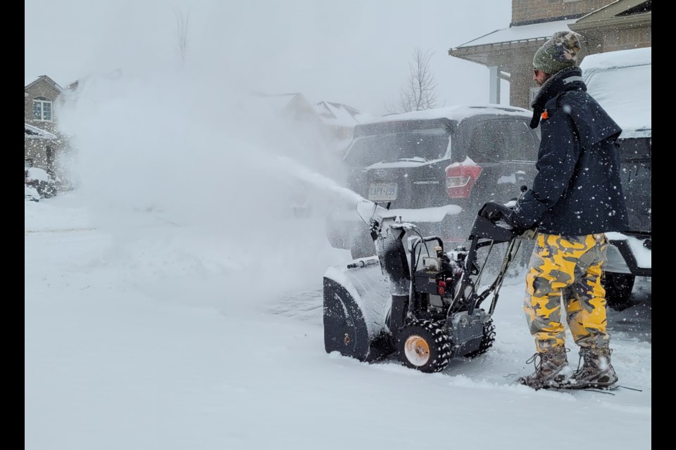 This Arch Brown Court resident told BarrieToday he had cleared his driveway twice by 2 p.m., Monday.