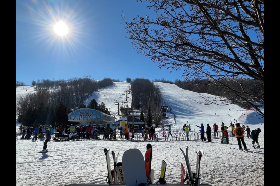 Hitting the hills at Blue Mountain Resort near Collingwood on a bright and sunny day in mid-February in this file photo.