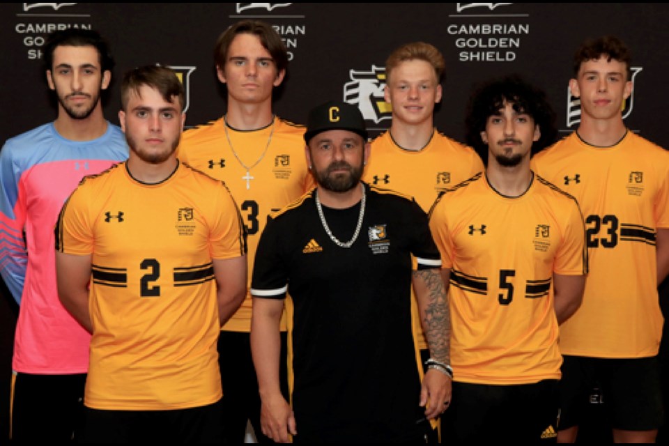 New members of the Cambrian College men's soccer team are shown.