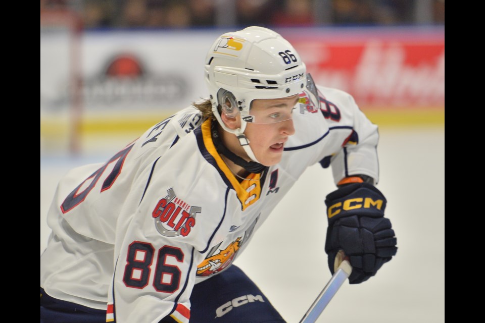 Barrie Colts defenceman Beau Akey.