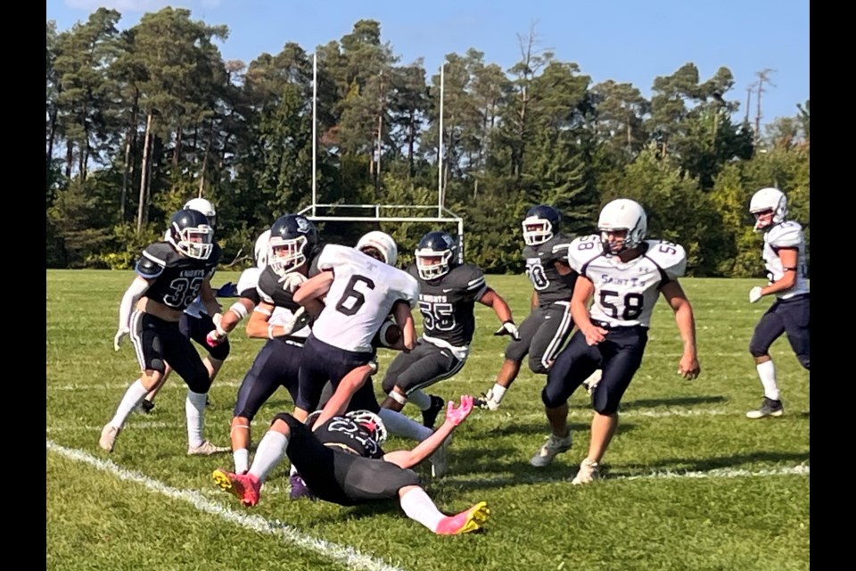 The St. Joan of Arc Knights senior football team opened the 2024 Catholic School Athletics of Simcoe County (CSASC) season with a decisive 41-7 win over St. Theresa's on Thursday, Sept. 19, 2024 in Barrie. 