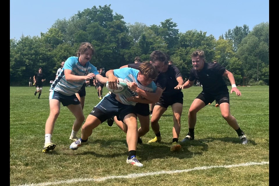 Barrie RFC took on the Georgian Bay Titans in U16 boys rugby action Saturday afternoon at Harbourview Park in Collingwood. Barrie won, 33-5.